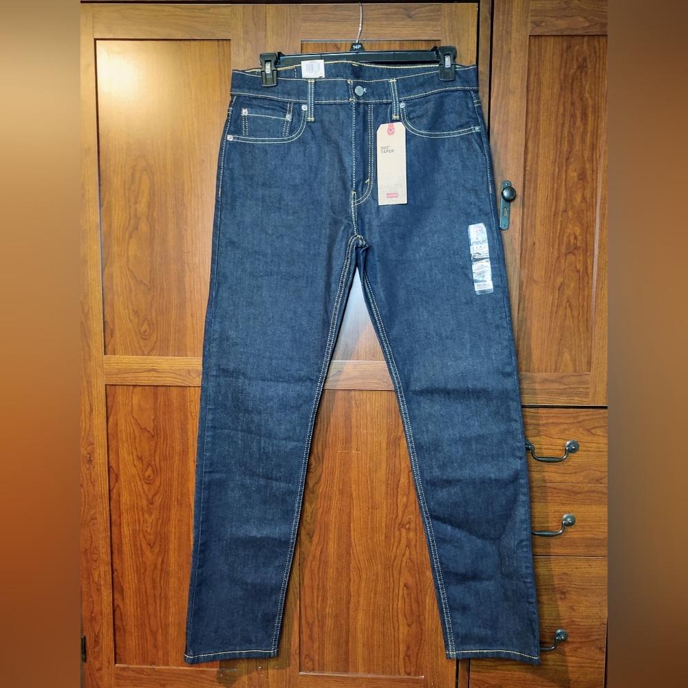 Levi's 502 Stretch Mens Dk Wash Measures 34X33 Notes